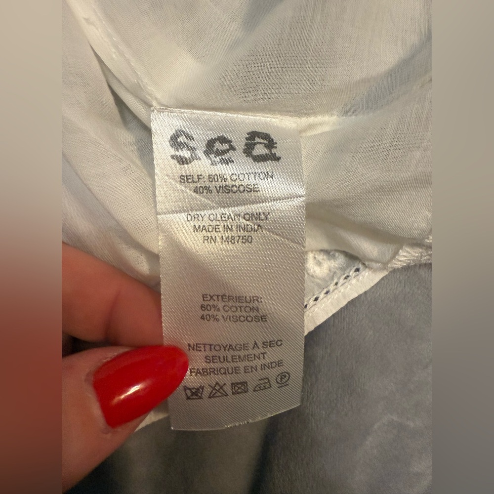 Sea New York White Embroidered Puff Sleeve Top - Picture 4 of 4